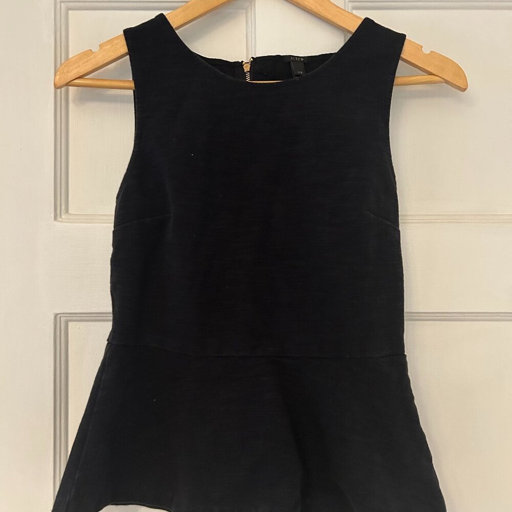J. Crew Black Peplum Top Size XXS